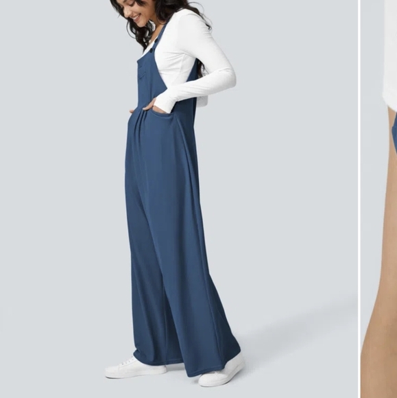 HALARA Deep Blue Women's Jumpsuit Size Large Adjustable Straps - Picture 9 of 11